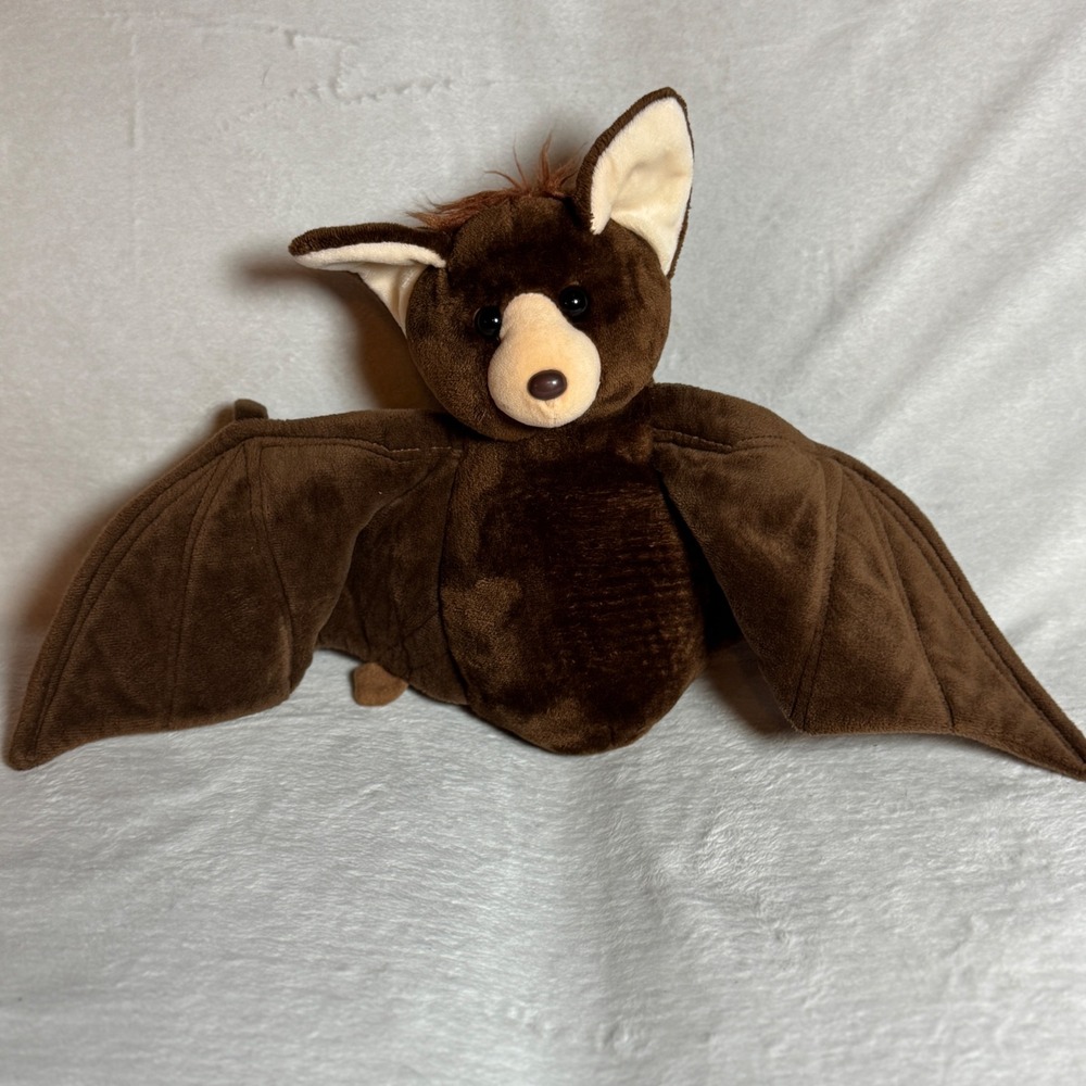 The Petting Zoo Brown Adorable Soft Flying Plush Bat - 1994 Toy Cuddle